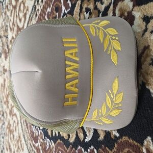 Retro Trucker Hat Vintage Hawaii Snapback Cap 80s 90s 1980s 1990s Khaki Beige